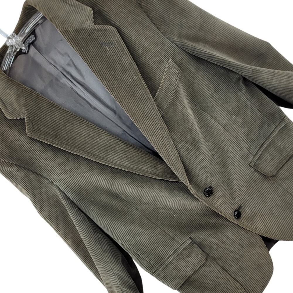 Vintage Corduroy Blazer Green Elbow Patch Academia Preppy Collegiate